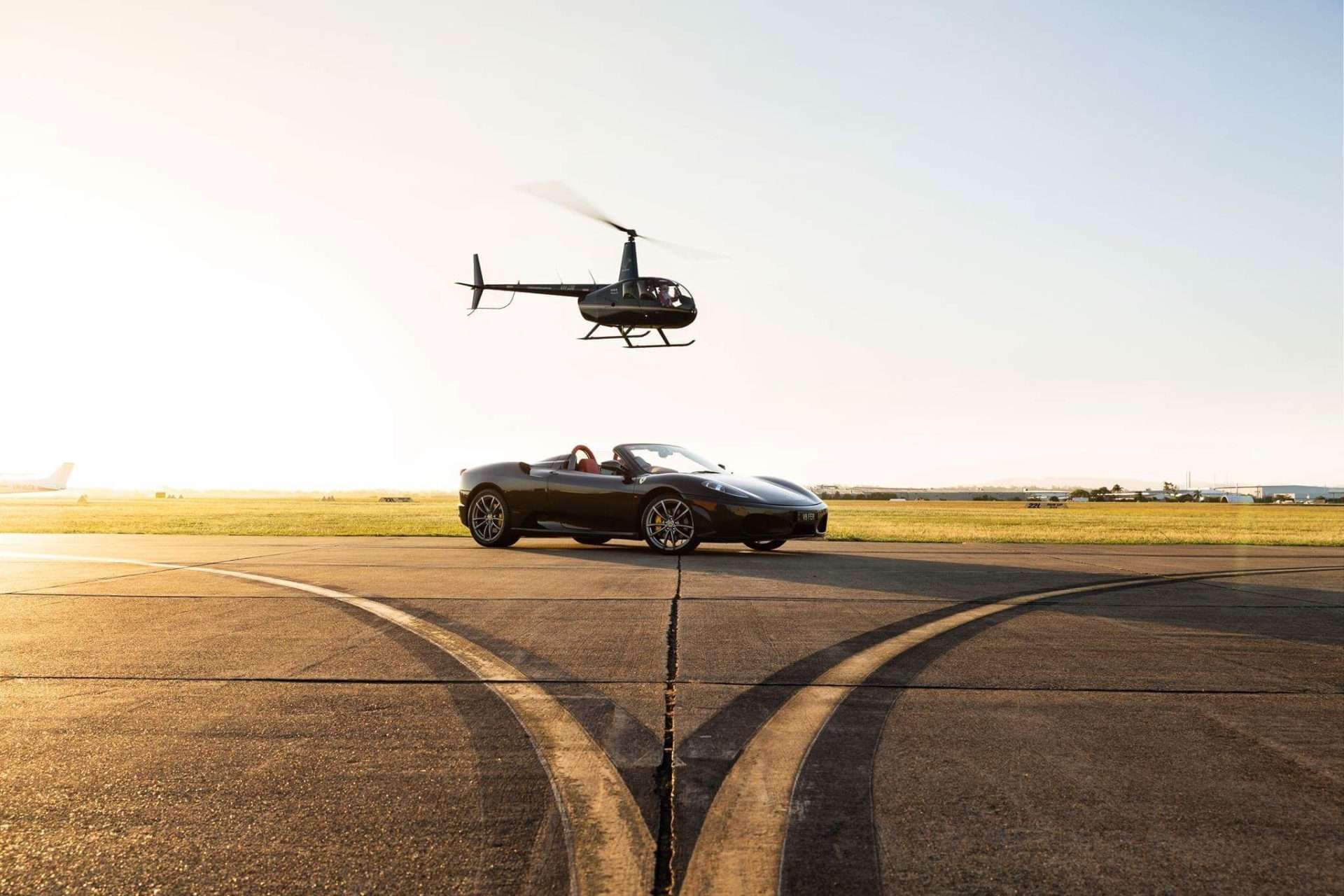 Ferrari and helicopter